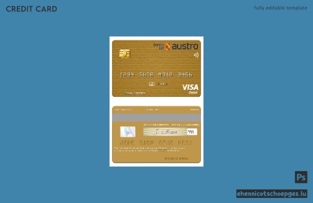 Mustervorschau der Ecuador Banco del Austro Visa Debitkarte